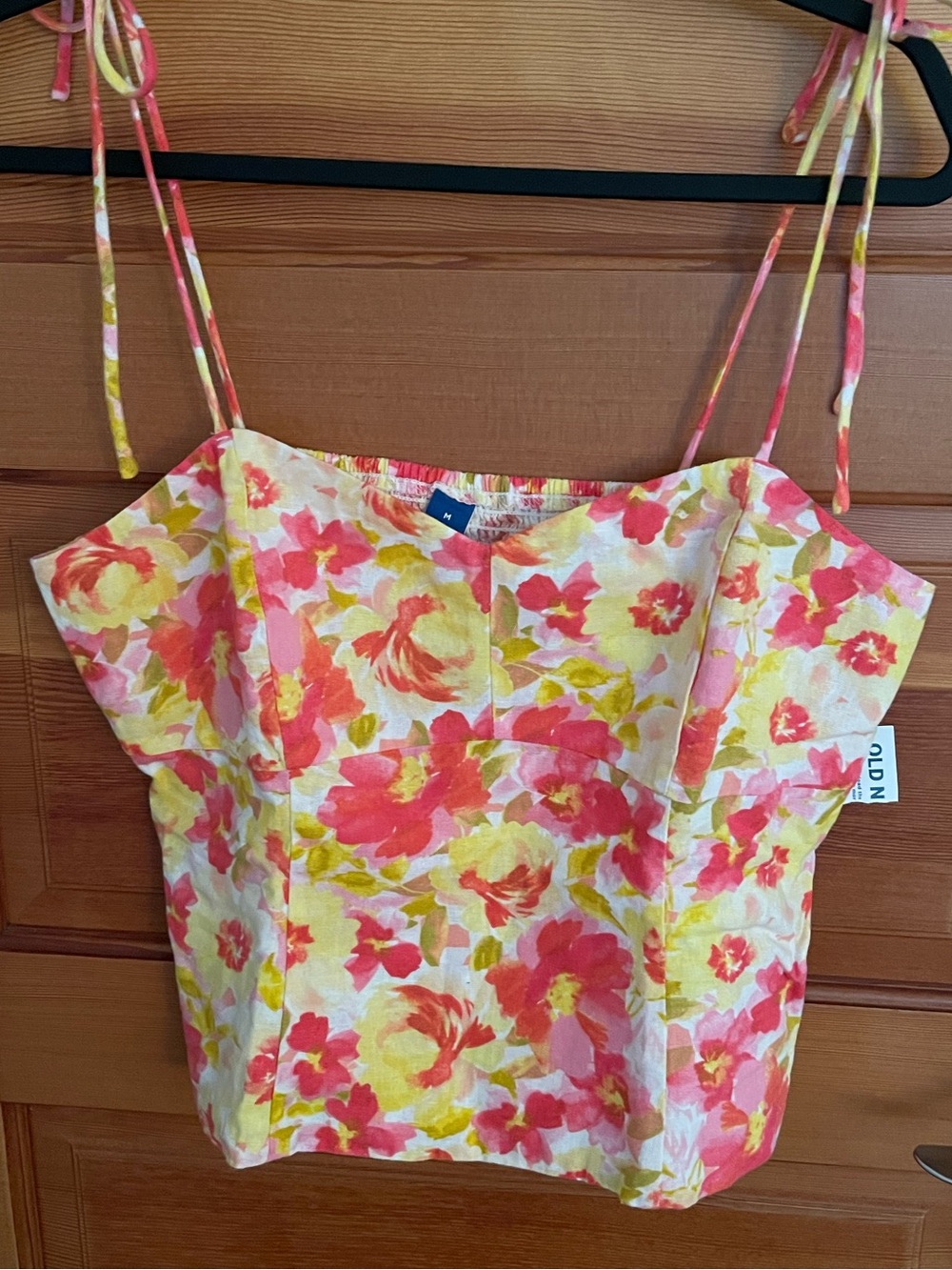 CLOSET CLOSEOUT SALE - Old Navy Floral Tie-Shoulder Cotton Tank Top - NWT